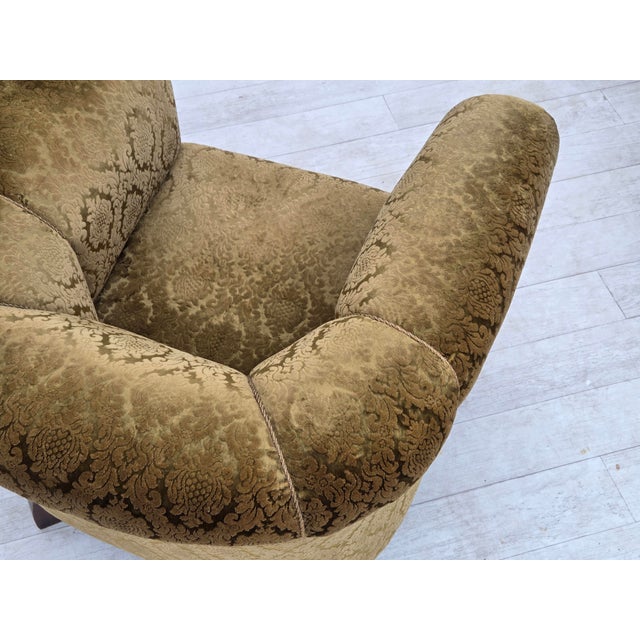 Danish Relax Chair in Velour and Beech, 1950s For Sale - Image 17 of 18