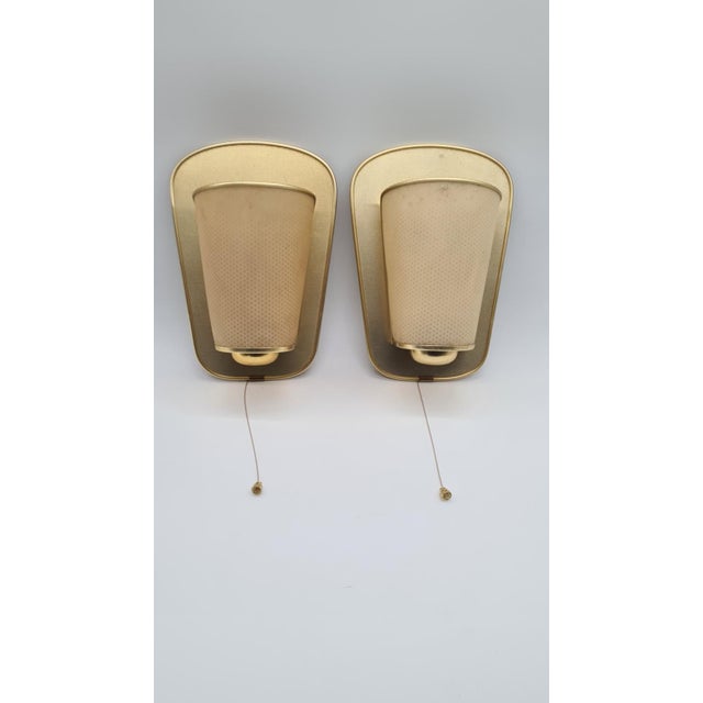 1960s No. 430 Wall Lamps in Golden Metal and Plastic from Erco Leuchten, Germany, 1960s, Set of 2 For Sale - Image 5 of 11