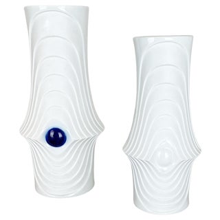 Op Art Porcelain Vases by Royal Bavaria KPM, Germany, 1970s, Set of 2 For Sale