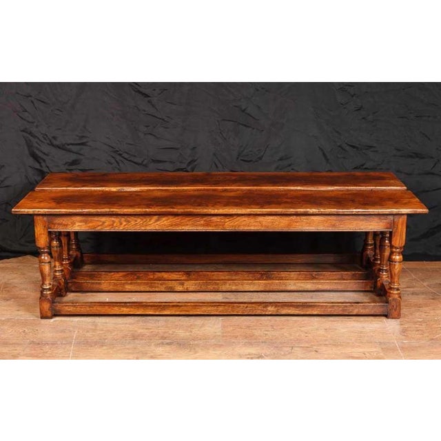 Vintage Farmhouse Benches in Oak, Set of 2 For Sale - Image 10 of 11