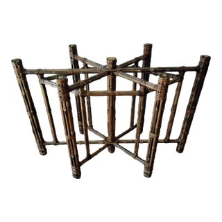 1960s Burnt Bamboo Dining Table Base For Sale