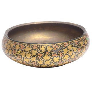 Early 20th Century Golden Maple Leaf Kashmiri Bowl For Sale