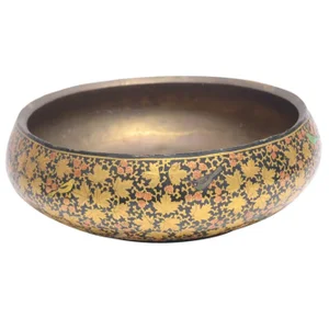 Early 20th Century Golden Maple Leaf Kashmiri Bowl