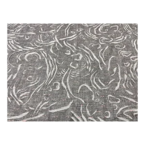 Fermoie Pebble Pebb-012 Coffee and Cream Taupe Coral Cream Abstract Linen Upholstery Drapery Fabric