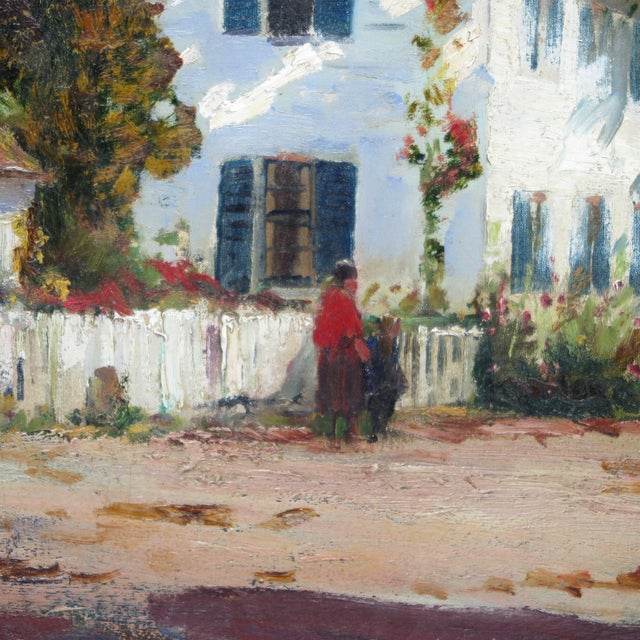 Atlantic Avenue, Rockport Anthony Thieme Oil on canvas Impressionist oil painting depicting a tranquil Atlantic Avenue in...