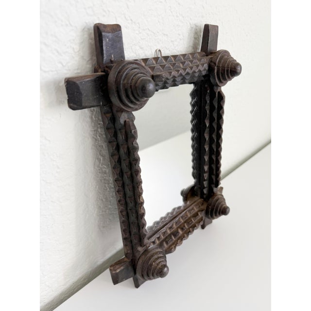 Tramp Art Mirror, Sweden, Early 1900s For Sale In Sacramento - Image 6 of 12