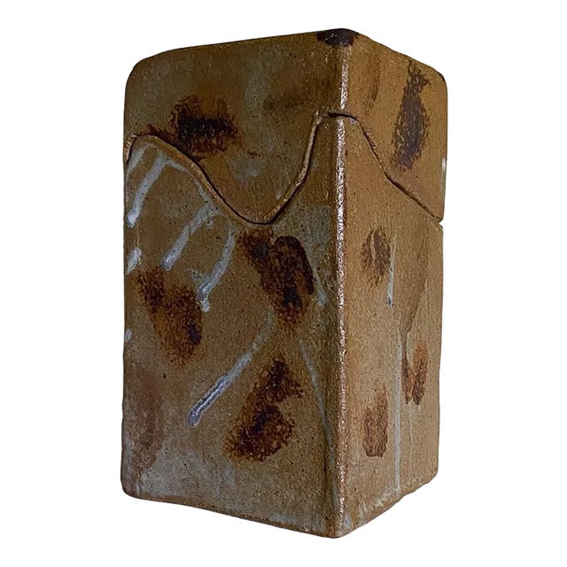 Mid 20th Century Studio Ceramic Box With Lid For Sale