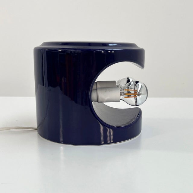 Night Blue Stacking Ceramic Table Lamp from Perdomello, Italy, 1970s For Sale - Image 4 of 10