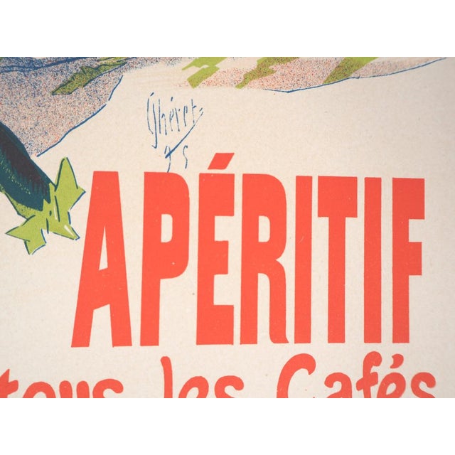 Jules Cheret, Elegant Woman with Her Aperitif and Her Cat, 1897, Lithograph For Sale - Image 8 of 11