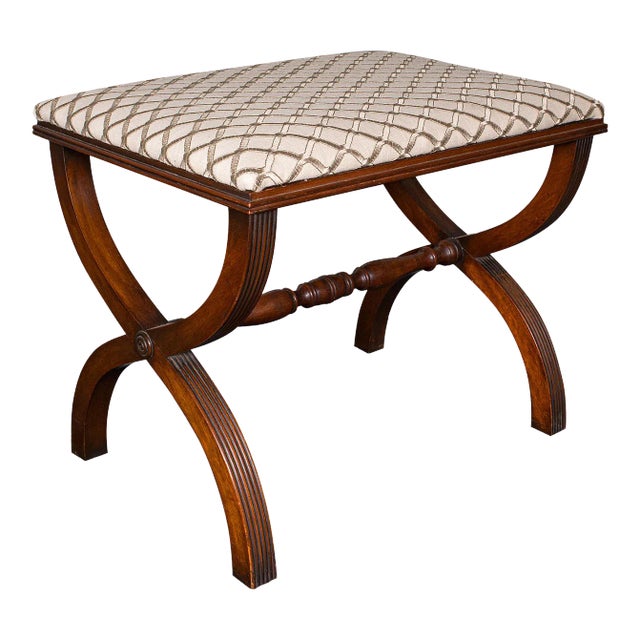 1980's Vintage Regency Revival Footstool For Sale