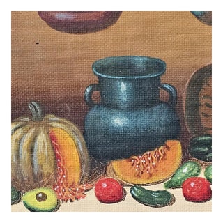 Pair of Orlando Still Life Oil Paintings Framed 1990s Southwest Kitchen For Sale