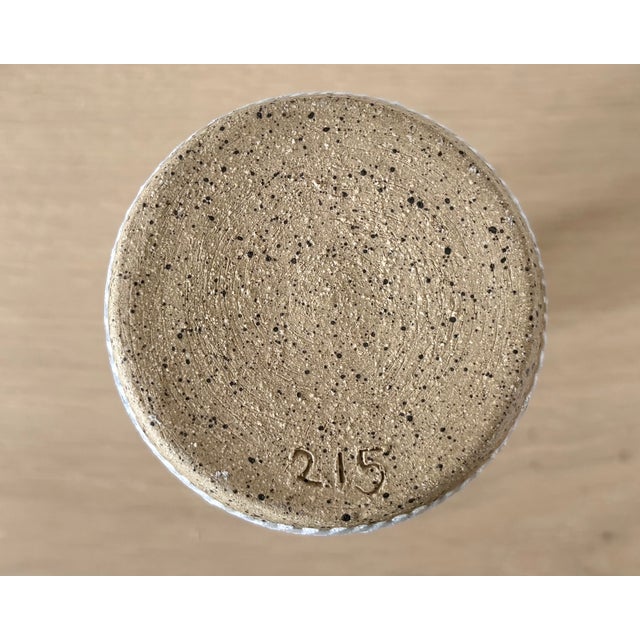 Late 20th Century American Studio Pottery Bottle Vase in Blue and White, New York For Sale - Image 5 of 6