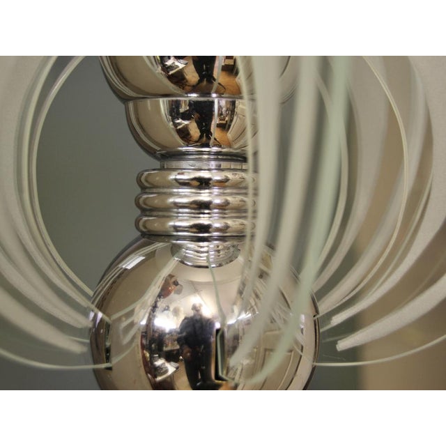 French Art Deco Pendant Lamp in Metal and Glass by Henri Petitot for Maison Petitot, 1930s For Sale - Image 10 of 15