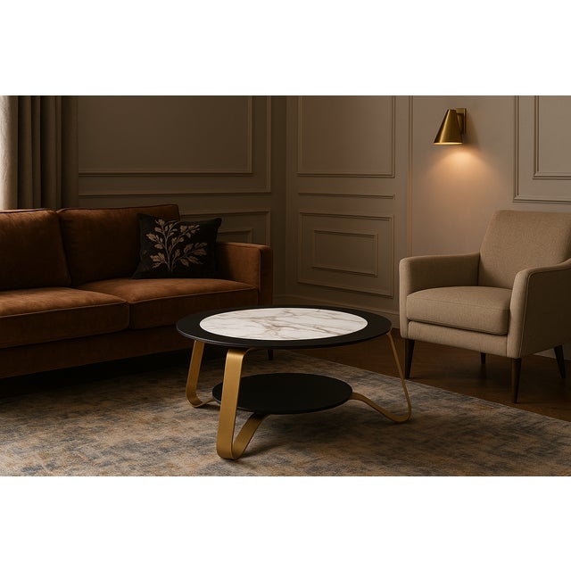 Contemporary Italian Rigel Coffee Table in Marble, Lacquered Wood and Steel For Sale - Image 3 of 10