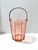 1930s Vintage Pink Depression Glass Ice Bucket With Floral Etching and Silverplate Tongs For Sale - Image 5 of 9