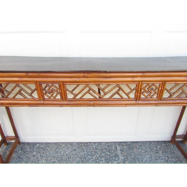 Chinese Bamboo Altar or Console Table For Sale In San Francisco - Image 6 of 18