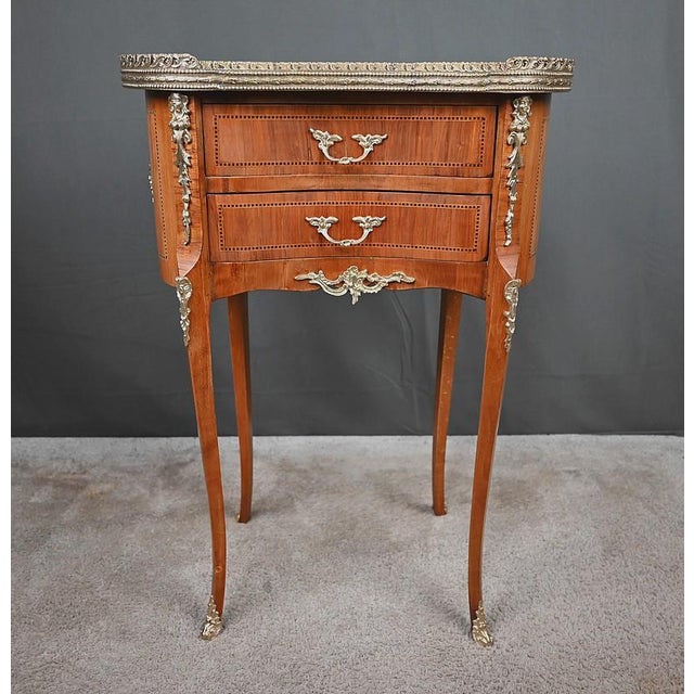 Wood Small Transition Marquetry Coffee Table, 1940 For Sale - Image 7 of 18