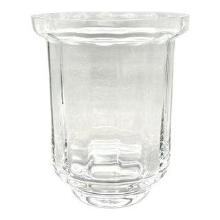 Vintage Wedgwood Crystal "Brancaster" Large 8 Inch Hurricane Vase and Candle Holder For Sale