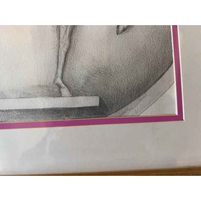 Framed Vintage Hand Drawing of Sforza Horse After a Leonardo Da Vinci's Sketch For Sale - Image 9 of 12