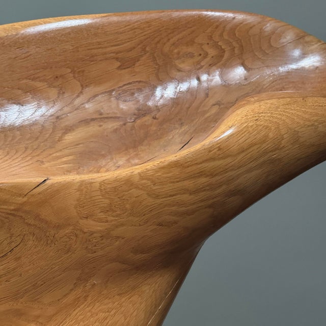 Vintage Monumental Abstract Biomorphic Modernist Wood Sculpture on Stand For Sale - Image 10 of 12