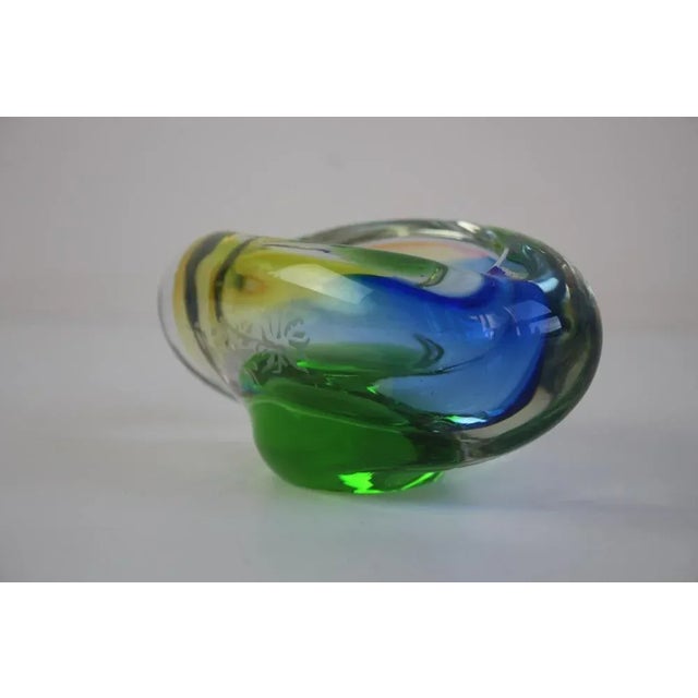 Mid-Century Czech Ashtray in Hand-Formed Art Glass, 1960s For Sale - Image 3 of 13