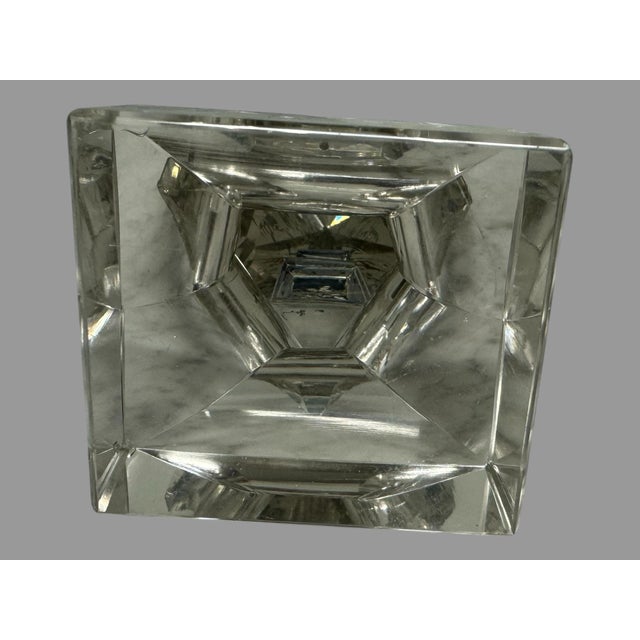 Antique Cut Glass Obelisk Paperweight With Hand Painted Floral & Urn Decor For Sale - Image 10 of 11