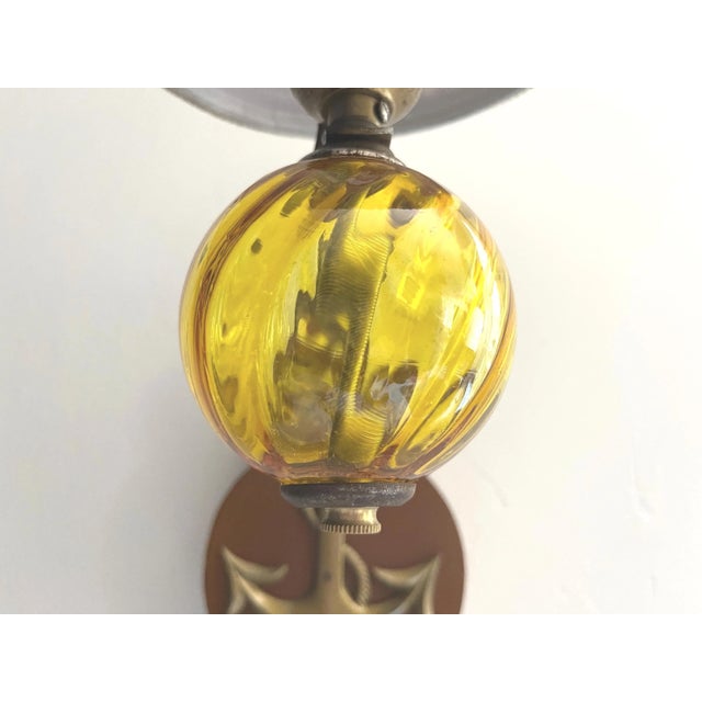 Nautical Glass Ball & Anchor Sconces - a Pair For Sale - Image 6 of 18