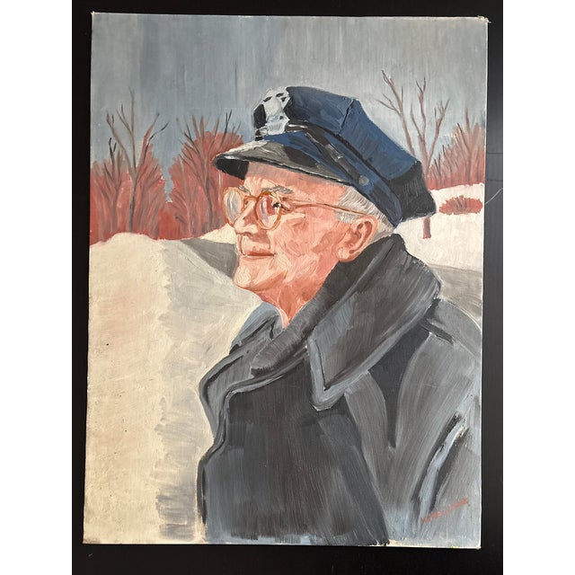 A portrait of a police officer, an arm of the law by American artist Lester J. Clarke (1912-1999). A peaceful officer in a...