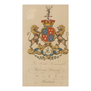 18th Century Framed Hand Colored Armorial Heraldry Coat of Arms Engraving 1764 Segar