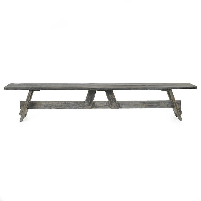 Antique Workshop Bench in Patinated Wood For Sale - Image 5 of 5