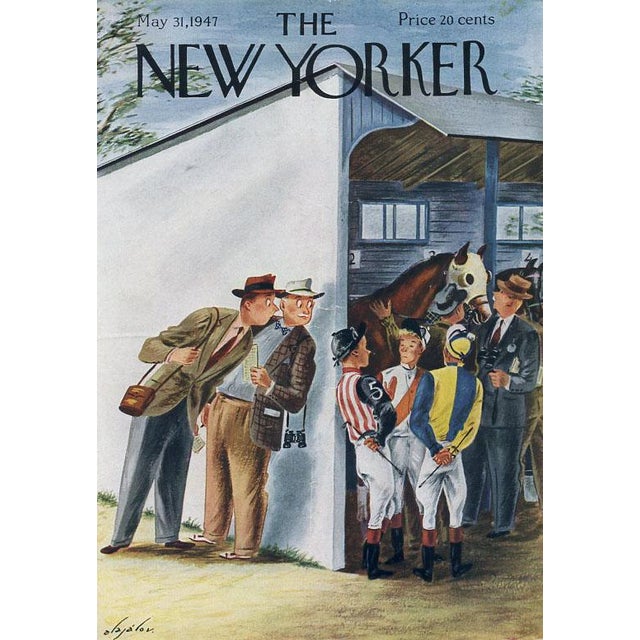 Original vintage New Yorker magazine cover dated May 31, 1947 featuring a Horse Racing theme. Cover art by Constantin...