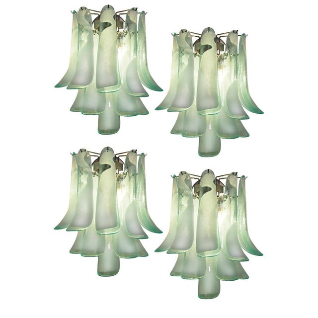 Italian Petal Murano Sconces, 1990s, Set of 2 For Sale - Image 4 of 12
