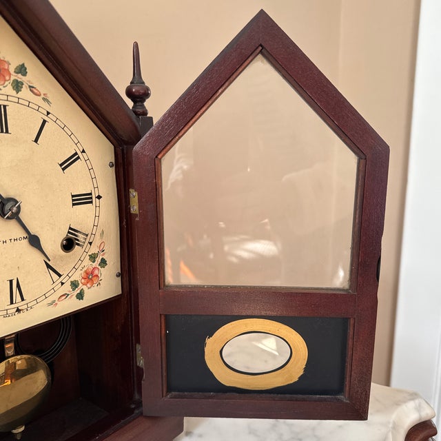 Traditional Seth Thomas Cathedral / Steeple Mantel Clock For Sale - Image 3 of 8