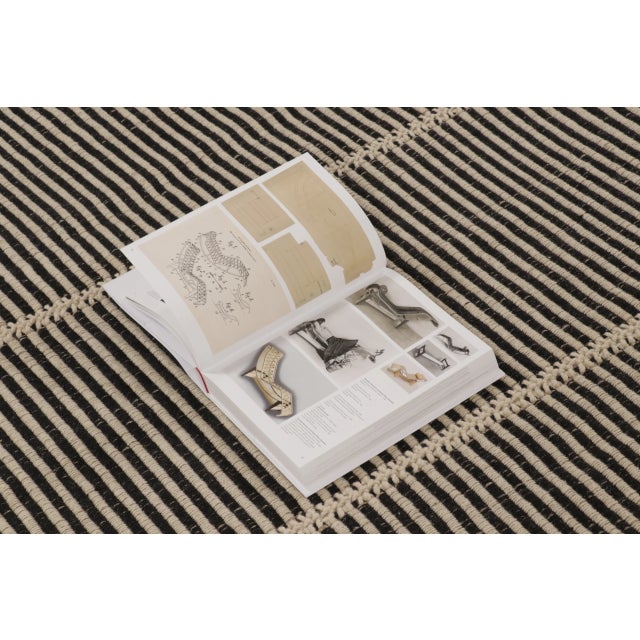 Rug & Kilim’s Contemporary Kilim, Beige with Black Textural Stripes For Sale - Image 9 of 10