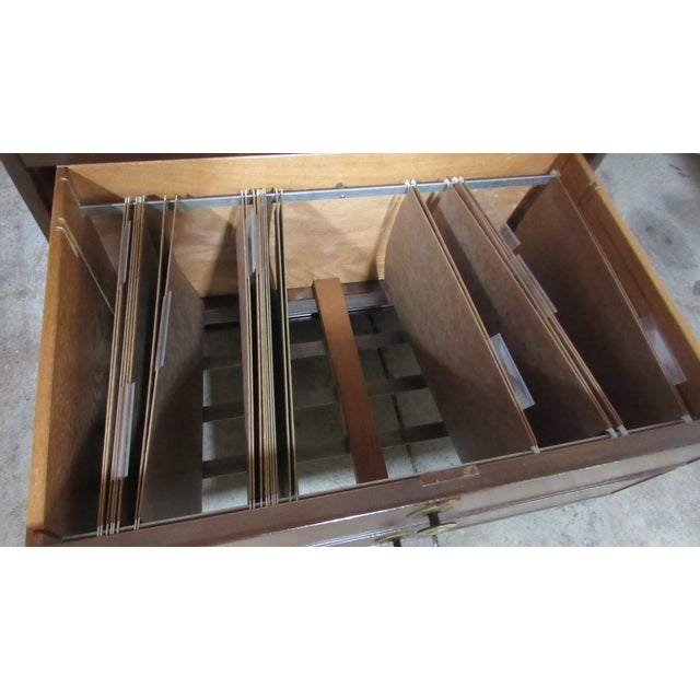 Brown 1980s Kittinger Four Piece Office Desk Set/File Chest Mahogany For Sale - Image 8 of 17