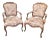 French Provincial Style Bergere Chairs- A Pair For Sale