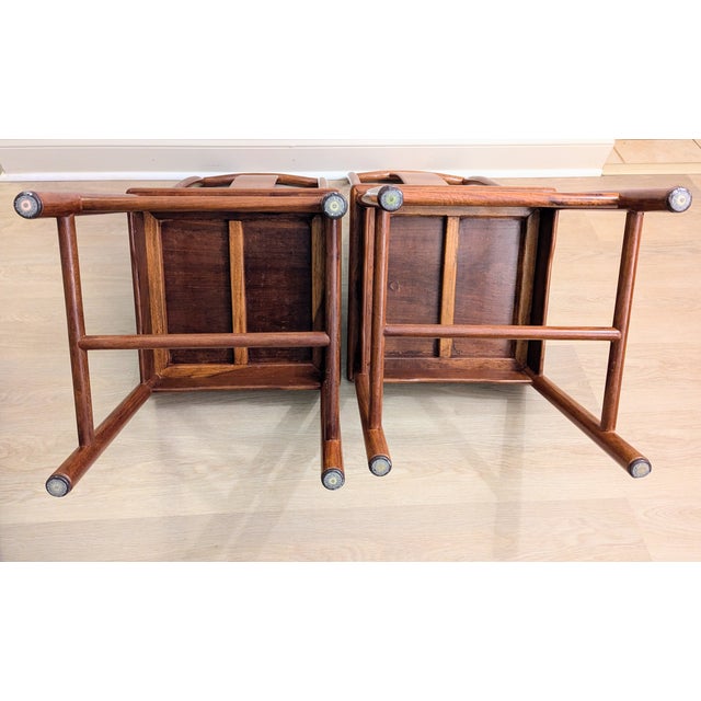 Chinese Ming Style Chair Pair Yolk Back Mid 20th Century For Sale - Image 9 of 13