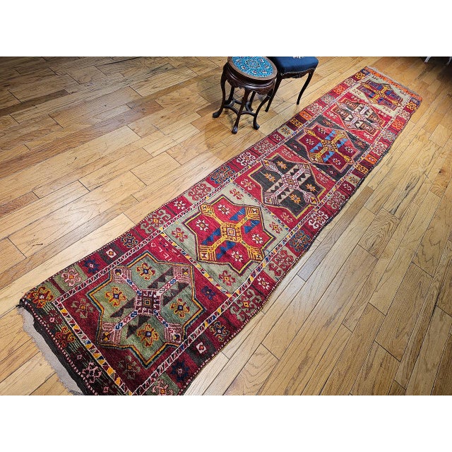 Early 20th Century Turkish Oushak Runner, Hand-Knotted Wool, 3' x 16' For Sale - Image 4 of 16