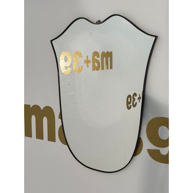 Vintage Italian Curvilinear Brass Wall Mirror 1980s For Sale In Los Angeles - Image 6 of 6