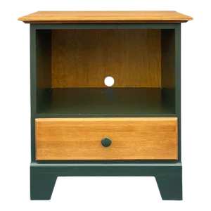 2000s Moosehead American Shaker Style Solid Maple / Birch & Hunter Green Nightstand
