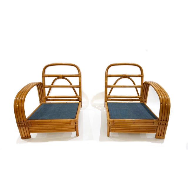 Brown Restored, Vintage Two-Seater Rattan Settee, 1950s For Sale - Image 8 of 9
