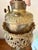 Antique Bradley & Hubbard Banquet Brass & Onyx Parlor Lamp, Electrified W/ Painted Globe For Sale - Image 17 of 18