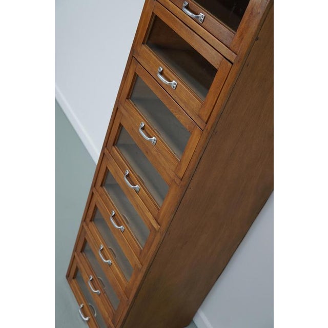 Brown Vintage German Beech and Oak Haberdashery Shop Cabinet, 1950s For Sale - Image 8 of 17
