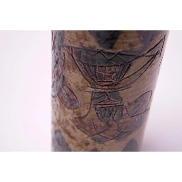 Vintage Japanese Otagiri Incised Vase by Omc For Sale - Image 10 of 13