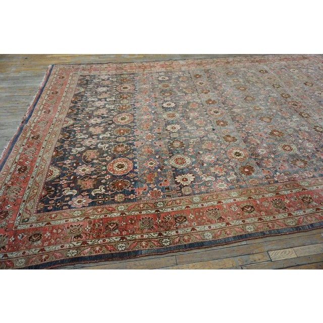 19th Century W. Perisan Bijar Carpet 9' x 14'. This piece has been given special wash to soften up its colors.