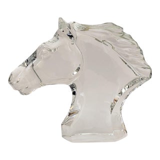 Baccarat Crystal Horse's Head Paperweight/Figurine For Sale