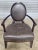 Late 20th Century Oval X-Back Arm Chair Barbara Barry for Baker Furniture Brown Leather Fabric For Sale In Cleveland - Image 6 of 10
