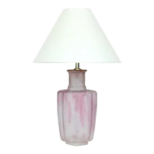 Bauer Lamp Company Mottled Frosted Pink "Clearlite" Glass Table Lamp, 1970's