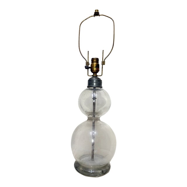19th Century Large Glass Soda Seltzer Syphon French Veritable Seltzogene Fevre Table Lamp For Sale