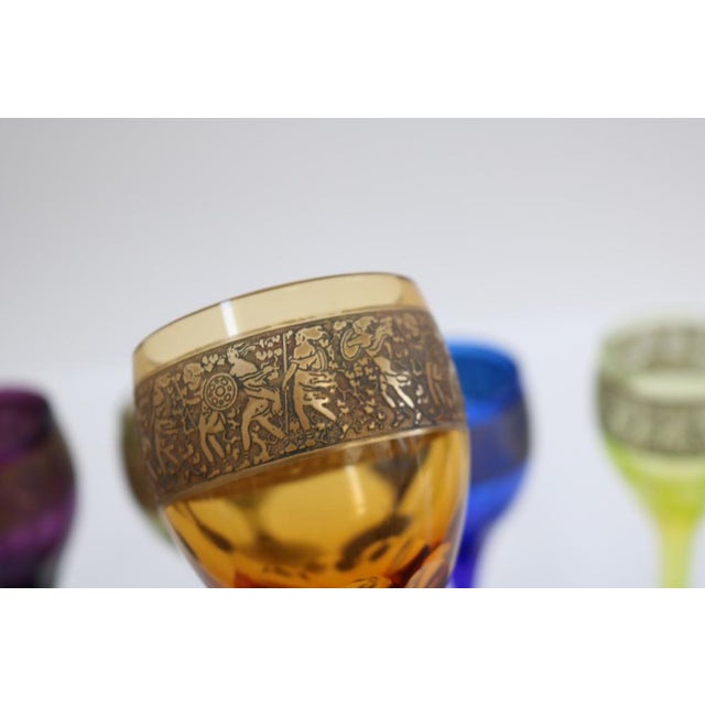 Art Deco Chalices by Ludwig Moser for Karlovy Vary, Former Czechoslovakia, 1920, Set of 5 For Sale - Image 10 of 14